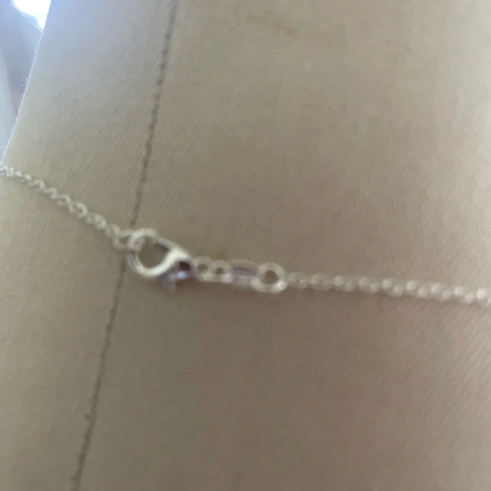 Open Heart Pendant Necklace Sterling Silver Chain NNT - Picture 4 of 4
